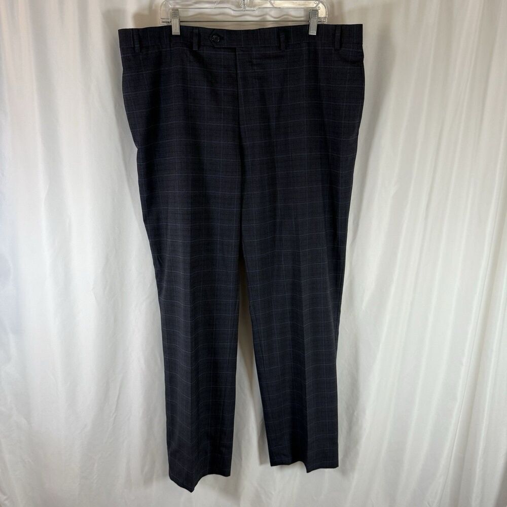 Ralph Ralph Lauren Dress Pants Men's 42x30 Blue Plaid Pockets Work Business Flat